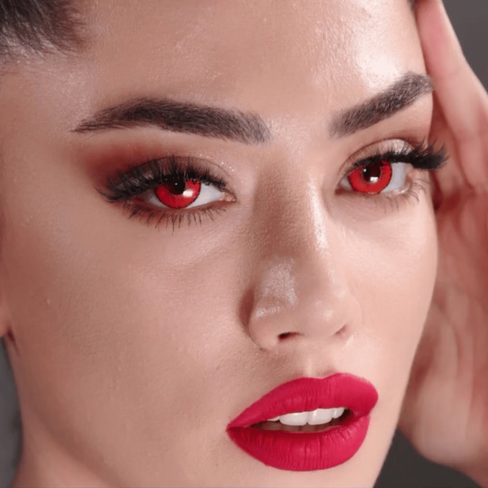 iconic red cosplay kırmızı parti lensi iconic red cosplay kırmızı parti lensi