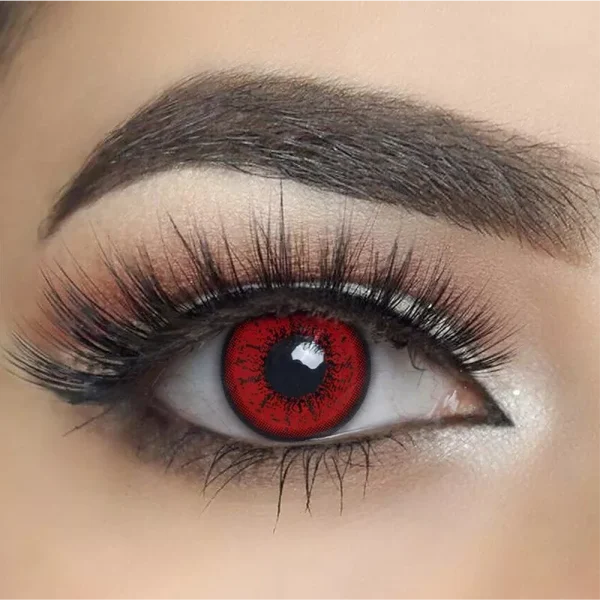kırmızı alevli renkli yıllık lens
