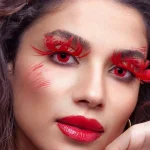 red kırmızı renkli yıllık lens-5
